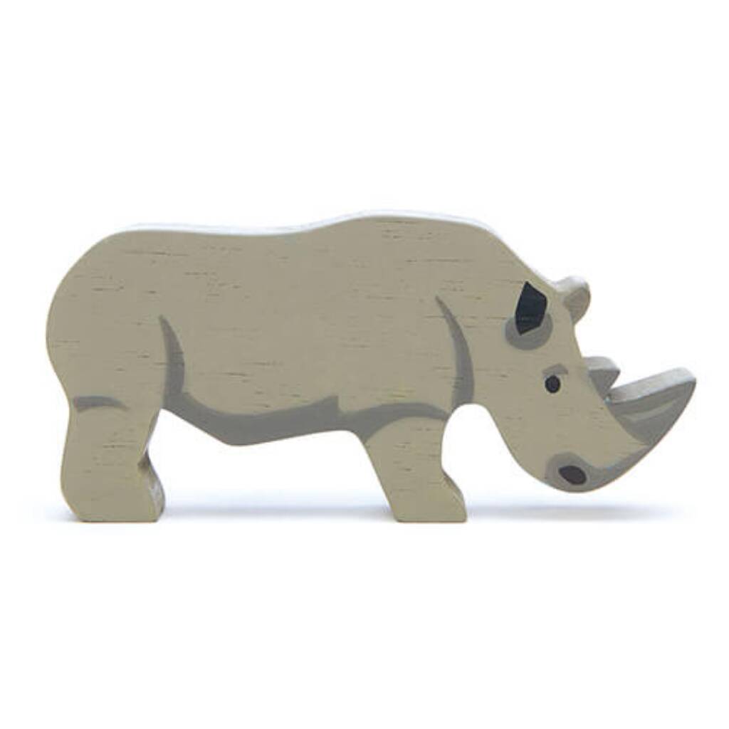 Wooden Safari Animal Rhinoceros, 1 of 3