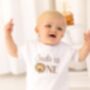 Lion Embroidered Personalised First Birthday One T Shirt, thumbnail 2 of 8