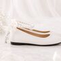 Personalised Bridal Prom White Pearl Pumps, thumbnail 3 of 5