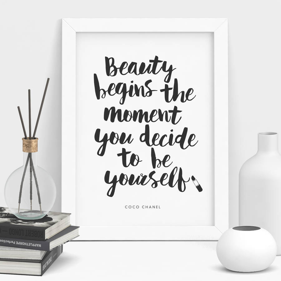 'beauty Begins' Coco Chanel Typography Print By The Motivated Type ...