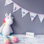 Personalised Baby Gift Clouds And Rainbows Bunting, thumbnail 1 of 5