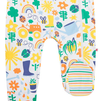 Zipped Footed Sleepsuit | Potting Shed | Organic, 3 of 8