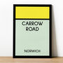 Carrow Road Monopoly Norwich Football Print, thumbnail 1 of 2