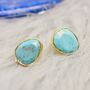 Turquoise Gold Plated Sterling Silver Studs, thumbnail 1 of 7