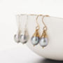 Grey Baroque Pearl Earrings, thumbnail 1 of 9
