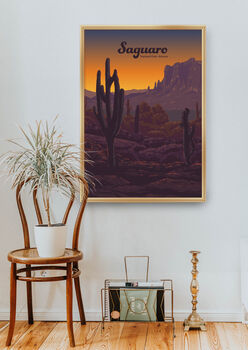 Saguaro National Park USA Travel Poster Art Print, 5 of 8