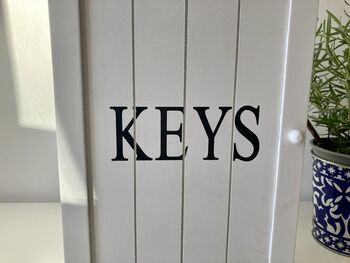 White Wooden Key Box Cabinet Wall Mounted Freestanding, 6 of 11