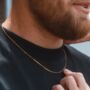 Thin Gold Plated Cuban Link Chain Necklace, Steel Chain, thumbnail 5 of 12