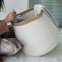 Boho Laundry Basket Storage White Jute Round Shape, thumbnail 1 of 4
