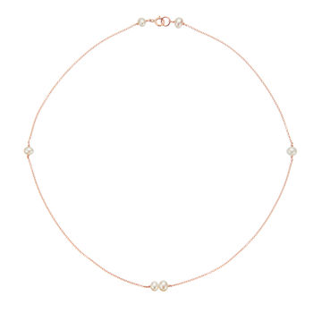 Rose, Silver Or Gold Six Pearl Choker Necklace By LILY & ROO