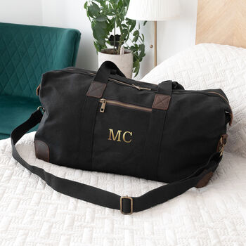 Monogrammed Luxury Waxed Canvas Holdall, 4 of 9