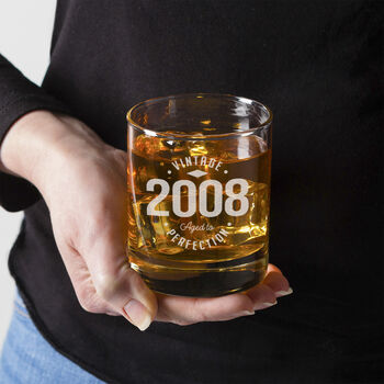 Personalised Engraved Vintage Style Whiskey Glass For Men, 5 of 5