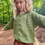 The Kids Hand Knitted Olive Green Eyelet Cardigan, thumbnail 4 of 4