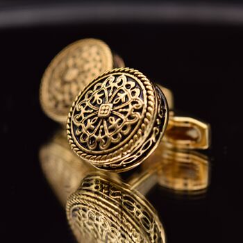Grooms Grand Gold Royal Cufflinks Vintage Gift, 5 of 5