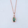 Rose Gold Plated Teardrop Birthstone Necklace, thumbnail 2 of 5