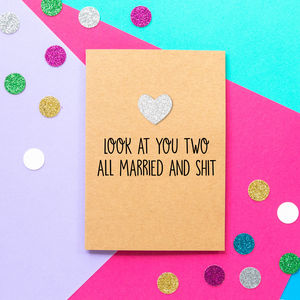 'Look At You Two' Funny Wedding Card By Bettie Confetti
