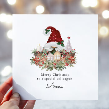 Work Colleague Gonk Christmas Card, Personalised, 2 of 2