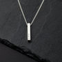 Vertical Silver Bar Personalised Necklace, thumbnail 3 of 4