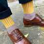 Oxford Stripe Mustard Luxury Crew And Trainer Men’s Socks, thumbnail 1 of 4