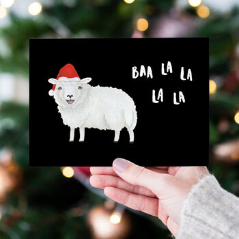 'Baa La La La La' Santa Sheep Christmas Card, 3 of 10