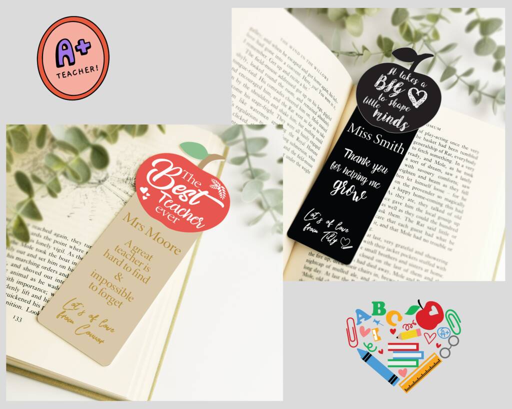 Personalised Apple Teacher Bookmarks Two Designs By Daisy Maison