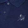 Organic Cotton Ventoux Cycling Navy Polo Shirt, thumbnail 2 of 6