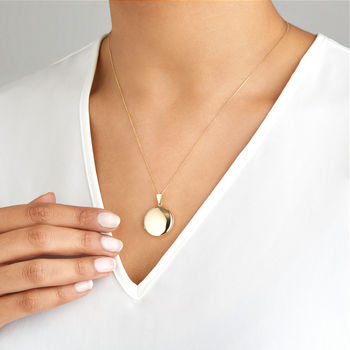 Solid Gold Or Silver Large Round Locket Necklace, 2 of 10