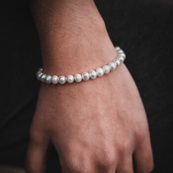 Mens Freshwater Pearl Bracelet Chain, 7 of 8