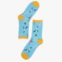 Womens Yoga Pose Bamboo Socks Blue, thumbnail 2 of 2