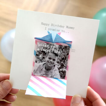 Personalised Birthday Origami Hidden Photo Card For Mum, 3 of 4