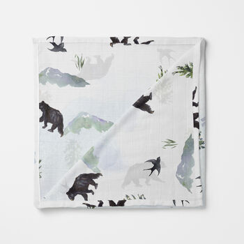 Bamboo Baby Swaddle Blanket, Bears Print, 5 of 6