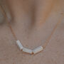 Gold Tone Howlite Crystal Necklace, thumbnail 2 of 5