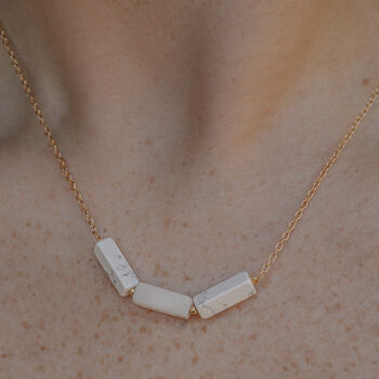 Gold Tone Howlite Crystal Necklace, 2 of 5