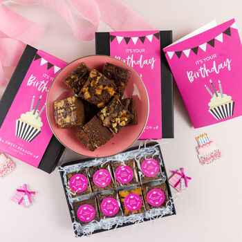 'Happy Birthday Cupcake' Luxury Brownie Gift Box, 2 of 3