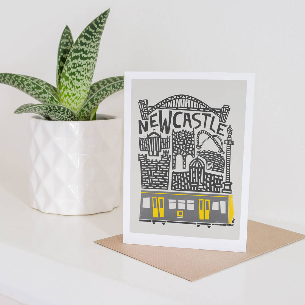 Newcastle Cityscape Greeting Card By Fox & Velvet