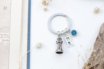 Personalized Lighthouse Keyring, Sea Lover Gift, 6 of 10