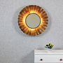 Zeus Antique Copper Sunburst Rays Light Wall Mirror, thumbnail 1 of 4
