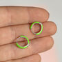 Sterling Silver Colourful Enamel Hoop Earrings, thumbnail 6 of 12