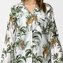 Giraffe And Leopard Print 100% Cotton Ladies Pyjamas In White, thumbnail 2 of 10