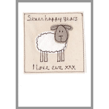 Personalised Sheep 7th Wedding Anniversary Card, 8 of 12