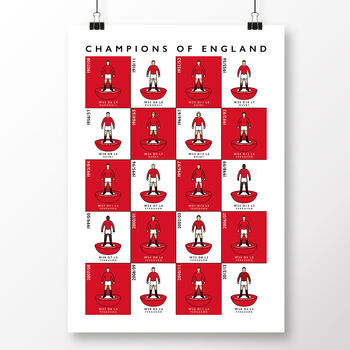 Manchester United 20 Times Champions Of England Poster, 2 of 8