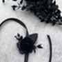 Black Gothic Flower Wrist Corsage, thumbnail 3 of 5