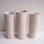 Handmade Satin White Pottery Tall Cylinder Vase, thumbnail 2 of 7