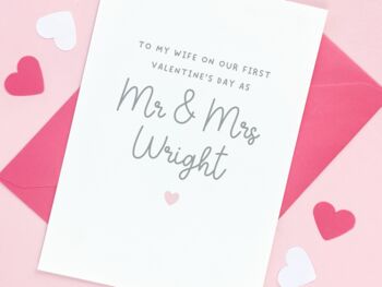 Wife First Valentine's Day As Mr And Mrs Card, 2 of 3