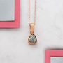 Raw Diamond April Birthstone Rose/Gold Plated Necklace, thumbnail 1 of 2