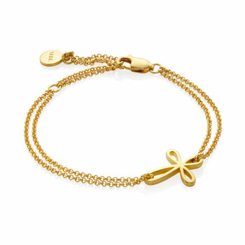 18ct Gold Plated First Communion Cross Bracelet, 2 of 3