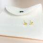 Gold Colour Sterling Silver Pointed Crystal Stud Earrings, thumbnail 5 of 5