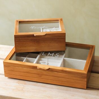 Personalised Glass Top Wooden Jewellery Box, 12 of 12