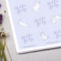 Hello Baby Blue Bunny Circle Sticker Sheet, thumbnail 2 of 2