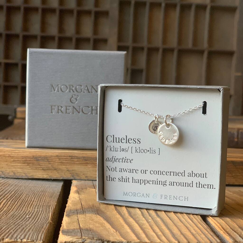 Definition Of… Clueless. Personalised Letter Necklace By